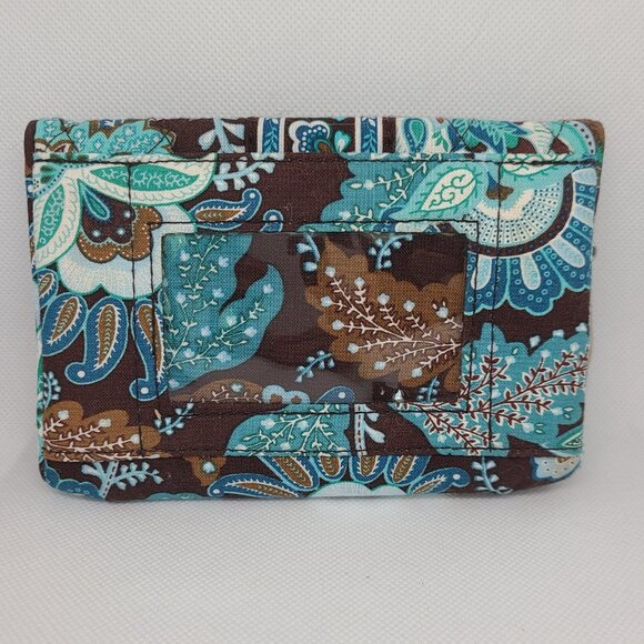 Vera Bradley Half-fold Wallet w/ Coin Closure Quilted Retired Pattern Java Blue - Picture 2 of 7